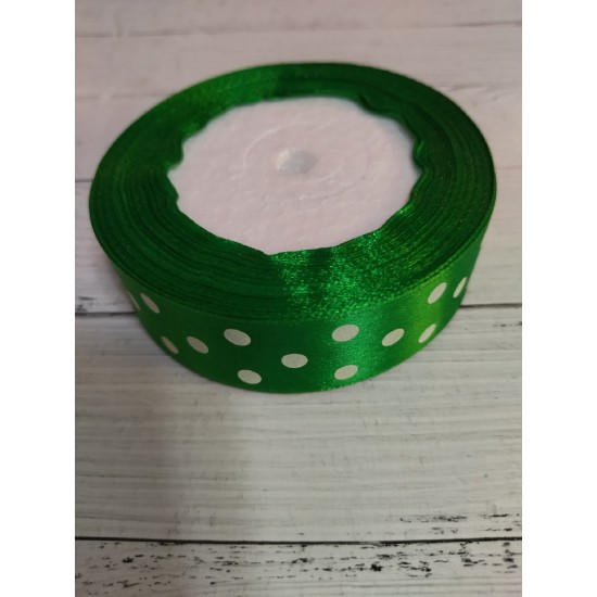 Лента атласная в горох 2,5 см, цена за 1 м